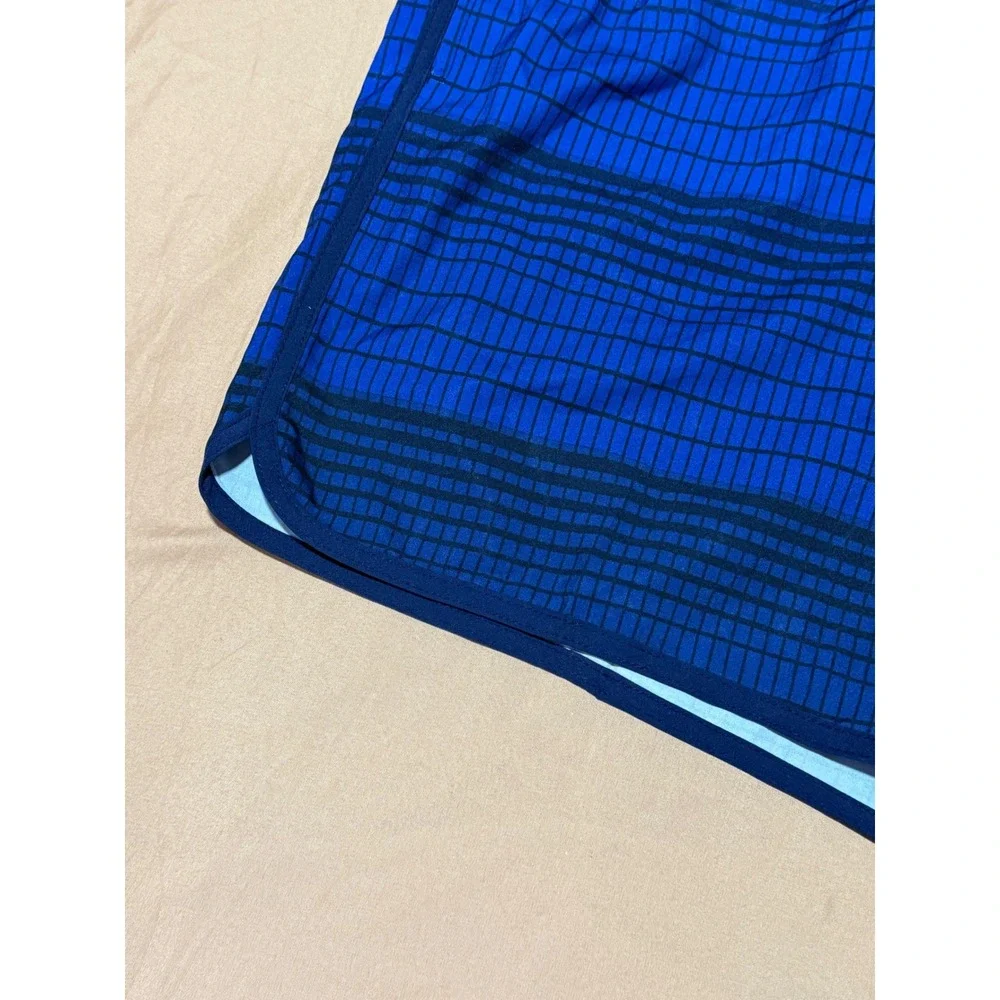 Speedo Men's Blue Grid Print Swim Trunks 16